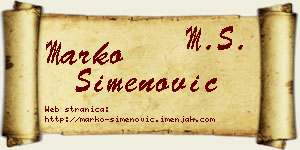 Marko Simenović vizit kartica